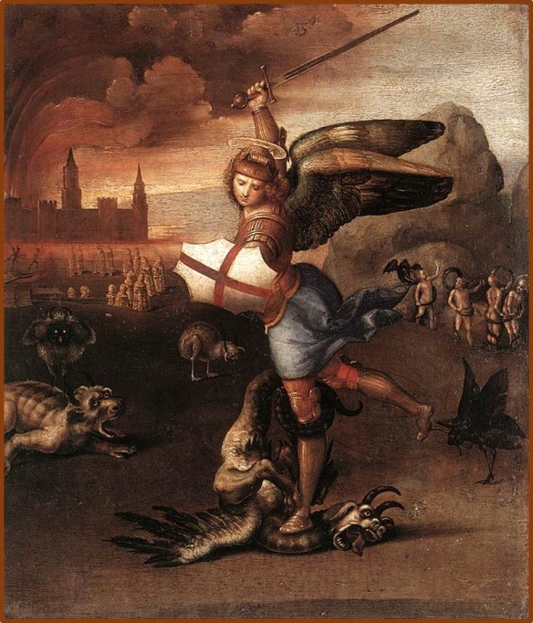 San Michele e il drago - Raffaello Sanzio - Dipinto del 1505 circa.