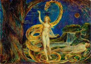 Eva tentata dal serpente - Illustrazione di William Blake